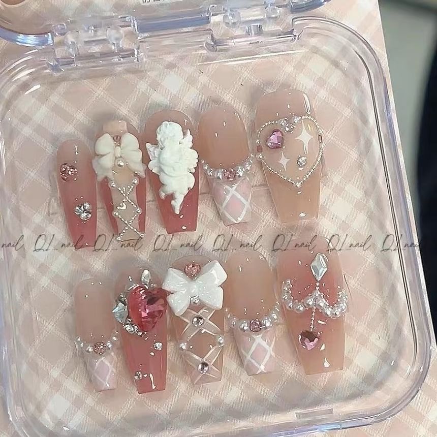 eovda - Hart Strik Plaid Press On Nail