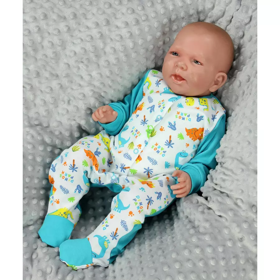 TupTam Baby Jungen Schlafstrampler mit Fuß 3er Pack türkisblau