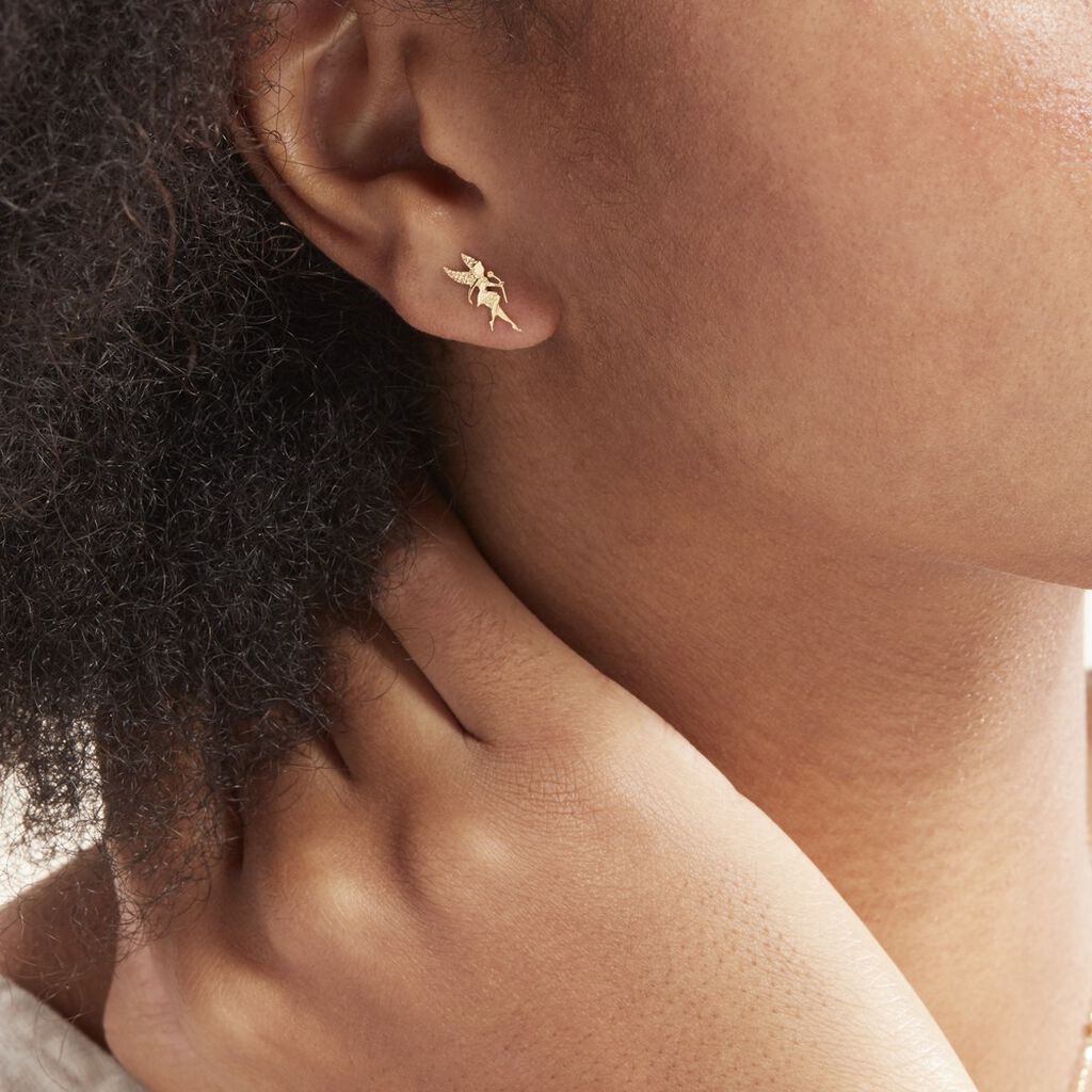 Boucles D'oreilles Puces Gabinienne Fee Or Jaune