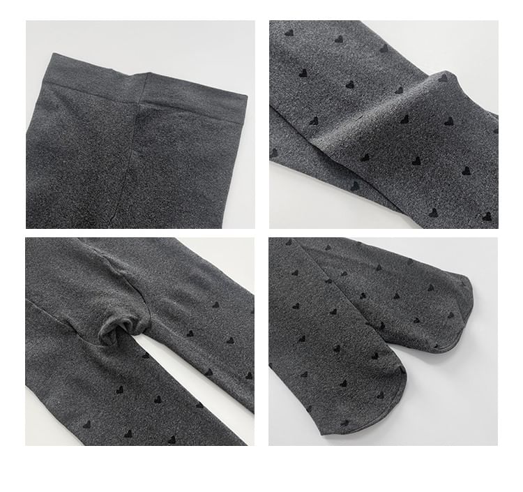 Shira - Warme panty met hartpatroon