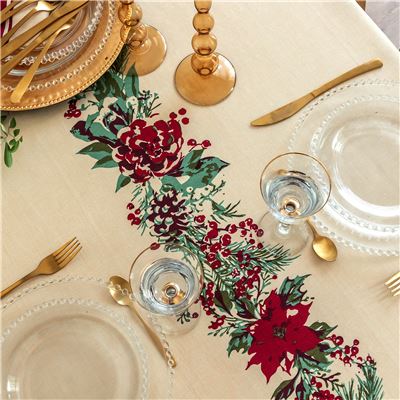 Nappe coton lin motif fêtes