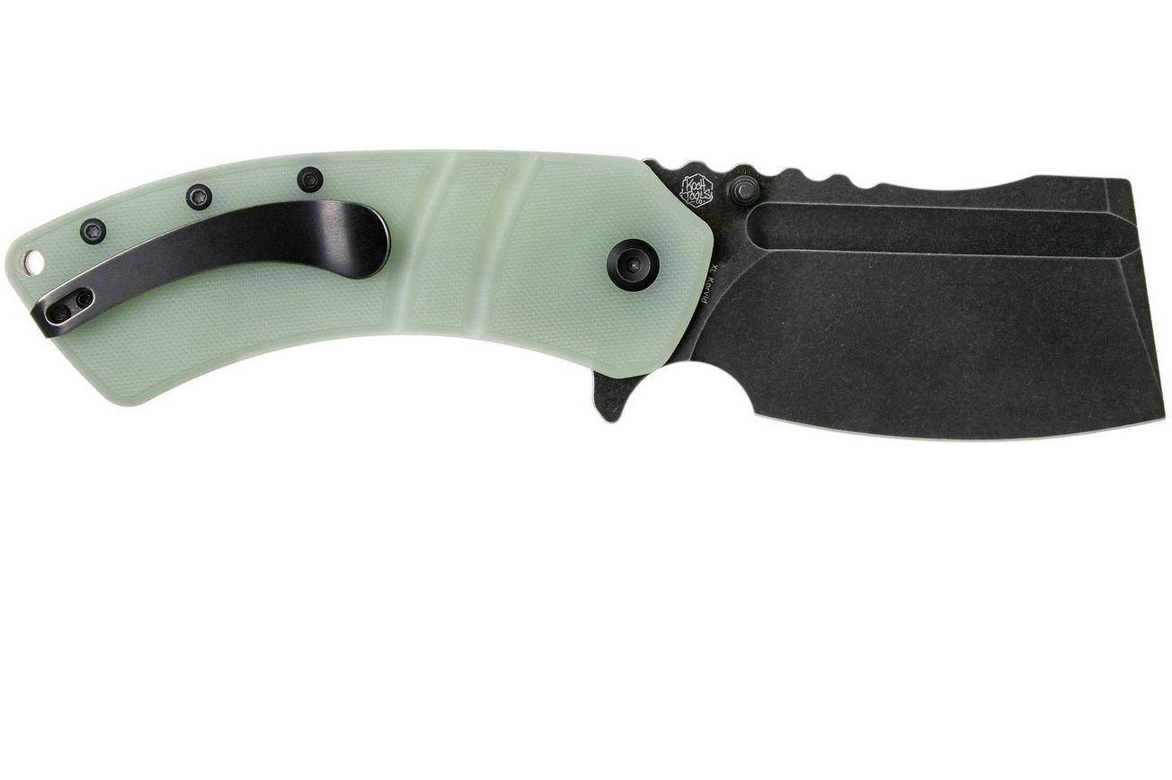 Kansept XL Korvid T1030A3 Blackwashed, Natural G10 zakmes, Justin Koch design