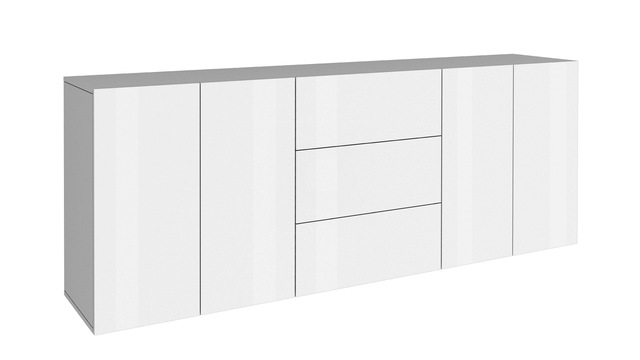 INOSIGN Sideboard »Egypt, Kommode, Schrank, Kredenz,  grifflos« 4 Türen, 3 Schubkästen mit Push-To-Open Funktion, Hochglanz Breite 200