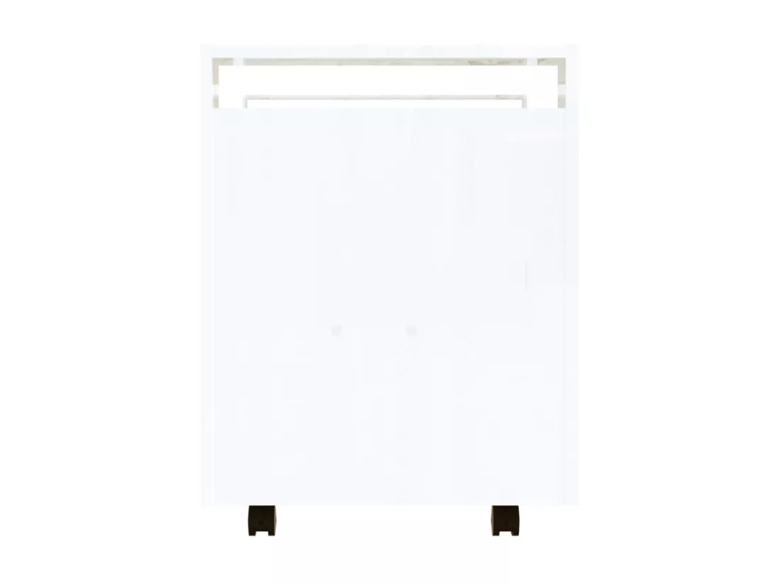 Chariot de bureau Blanc brillant 60x45x60 cm Bois d'ingénierie
