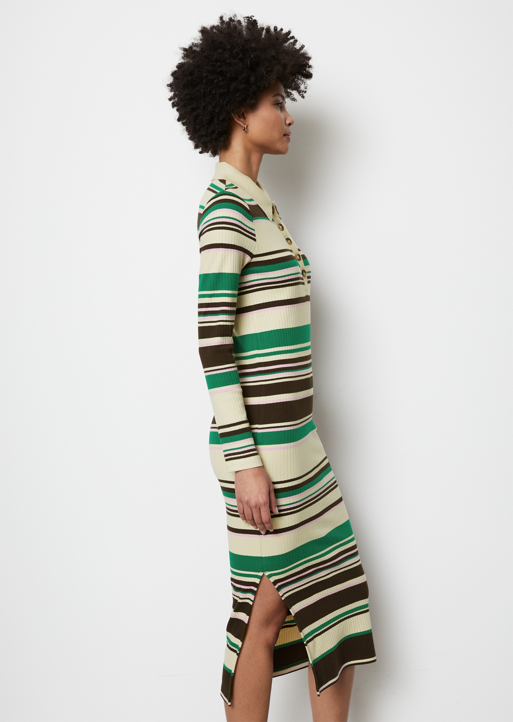 Polo-Jerseykleid slimaus Interlock-Jersey