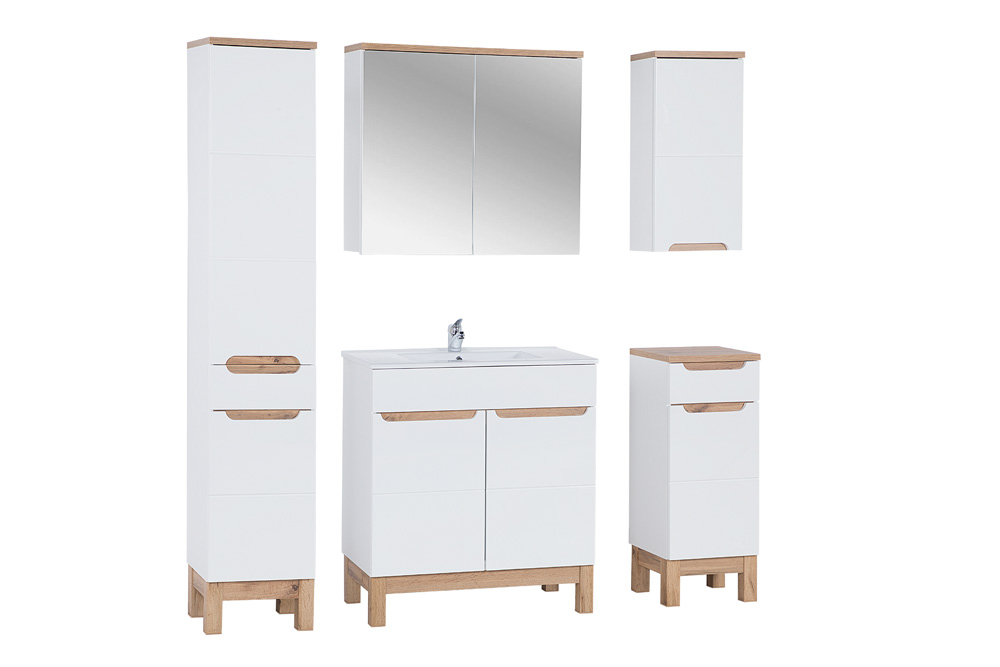 Comad Bali White 810 FSC kleine kast 86x35cm eiken/wit