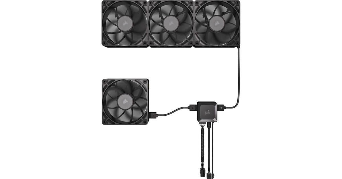 CorsairRX120 MAX Thick case fans  (Zwart, 3 stuks, 120 x 120 x 30 mm, PWM)