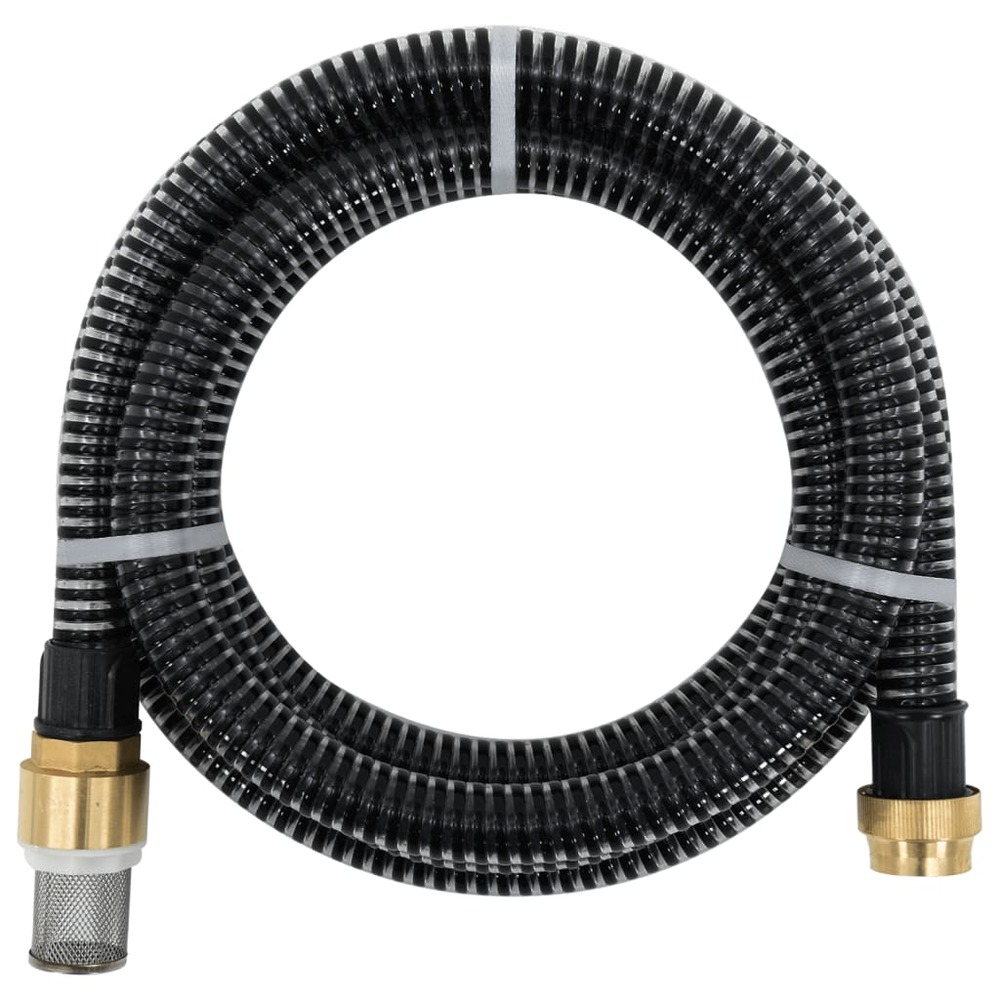 Tuyau d'aspiration avec raccords en laiton noir 1,1