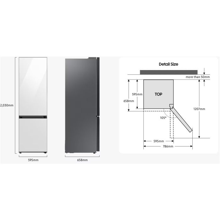 Samsung Kühl-Gefrierkombination Bespoke RL34C6B0CWW/EG Weiß
