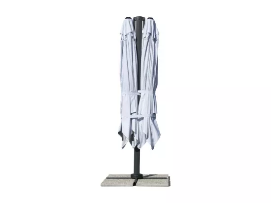 Parasol de jardin à double bras 3x3 en aluminium Blué