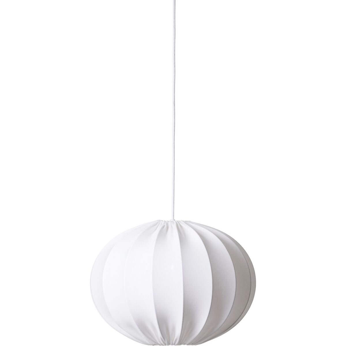 Taklampe, oval kule, 40 cm, hvit