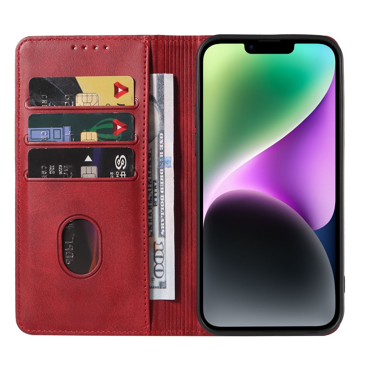 Hülle für Apple iPhone 15 Plus Schutz Handy Case Cover Klapp Tasche Wallet Etuis