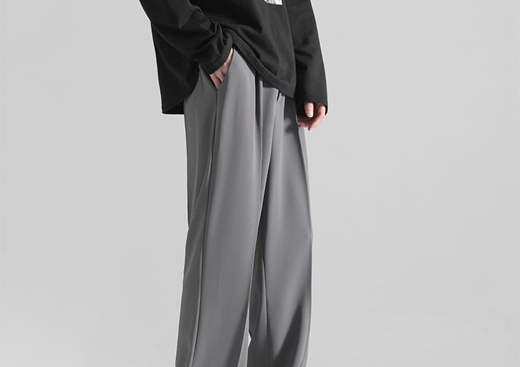 Naideth - Hoge taille effen wijde broek