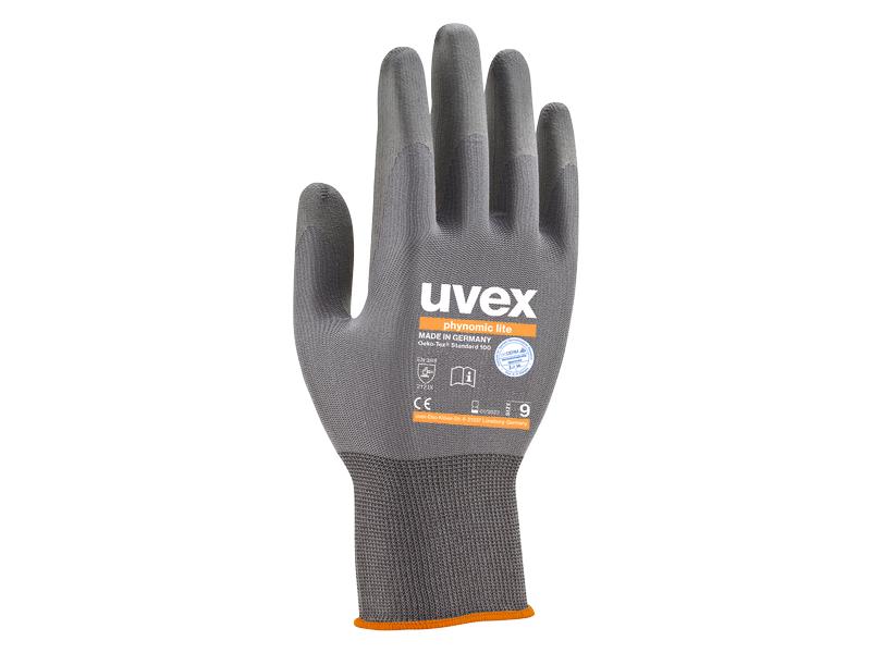 uvex Montagehandschuh Phynomic Lite, 5, Grau, 1 Stück Montagehandschuhe, 10er Packung