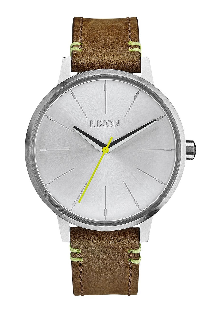 Nixon The Kensington Leather Brown / Lime Damenuhr A1082290