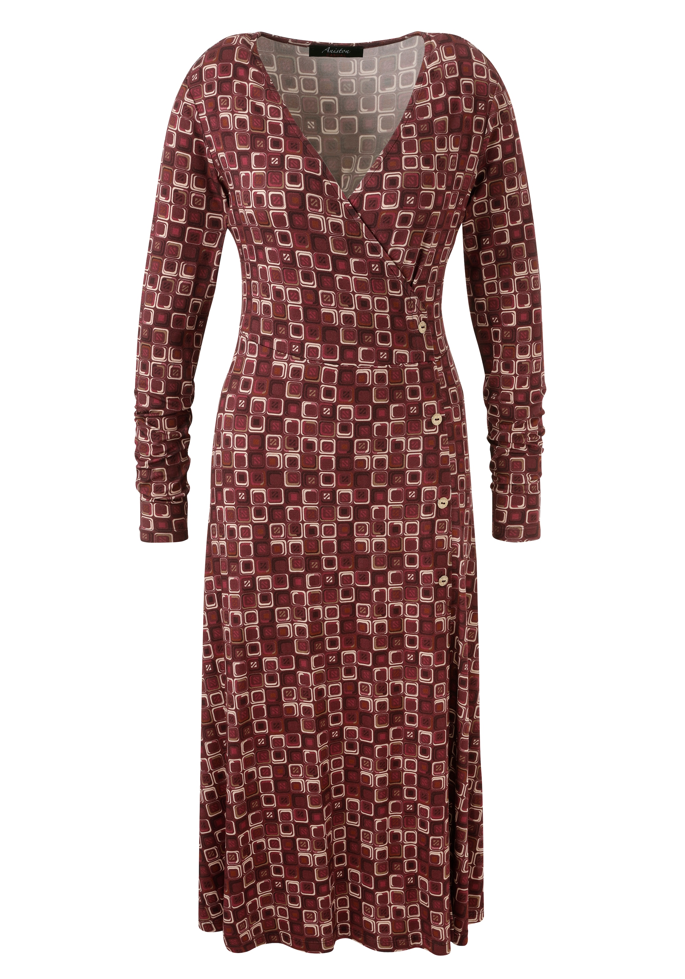 Aniston CASUAL Jerseykleid mit farbharmonischem Retro-Muster - NEUE KOLLEKTION