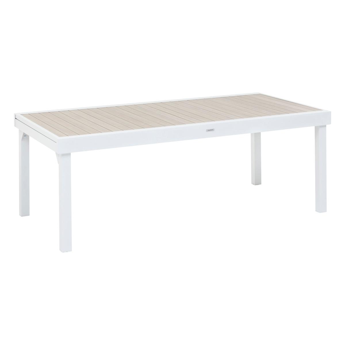 TABLE PIAZZA EXTENSIBLE ALUMINIUM LIN BLANC 12 PLACES