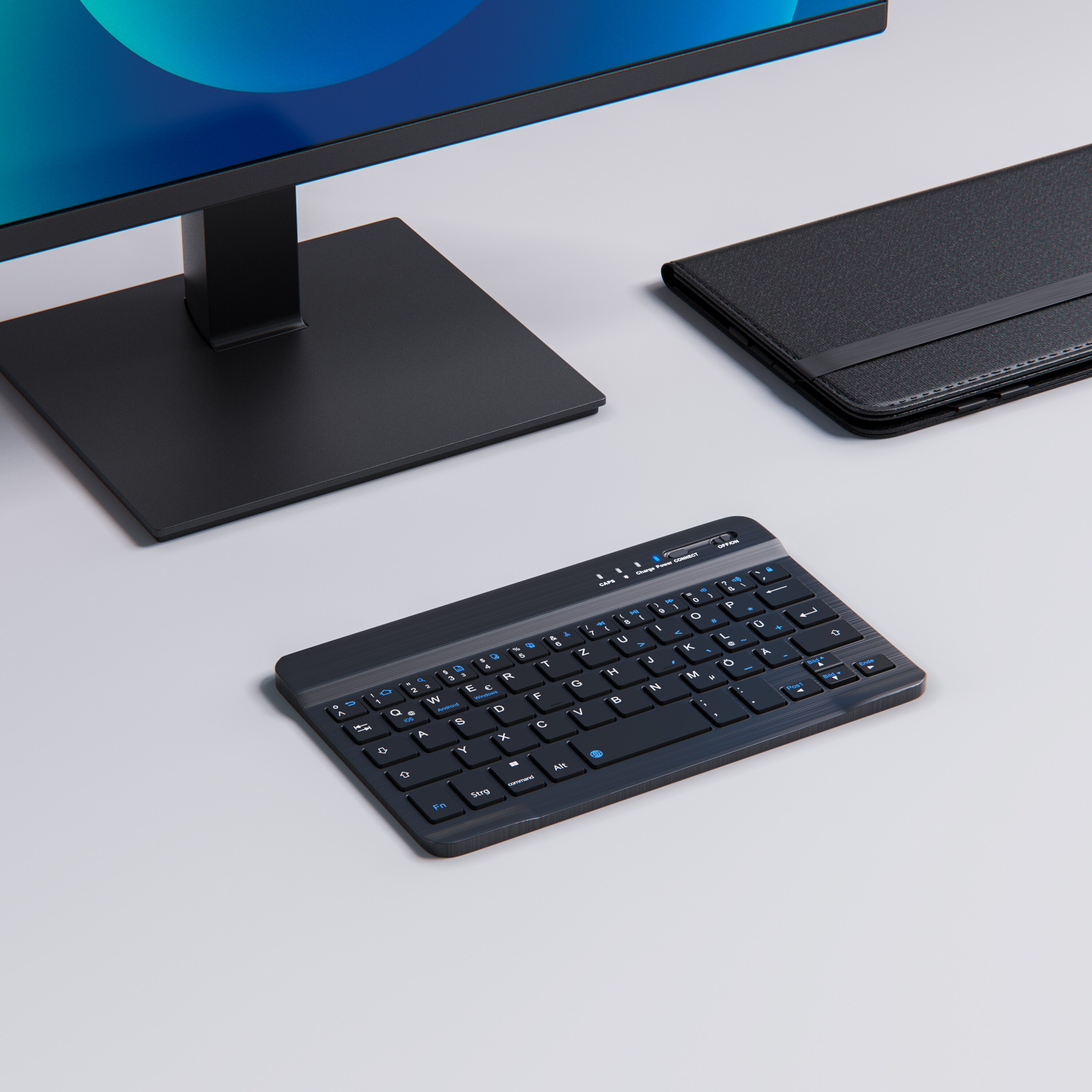 Aplic Tablet-Tastatur, Bluetooth, Kunstledercase für 7-8