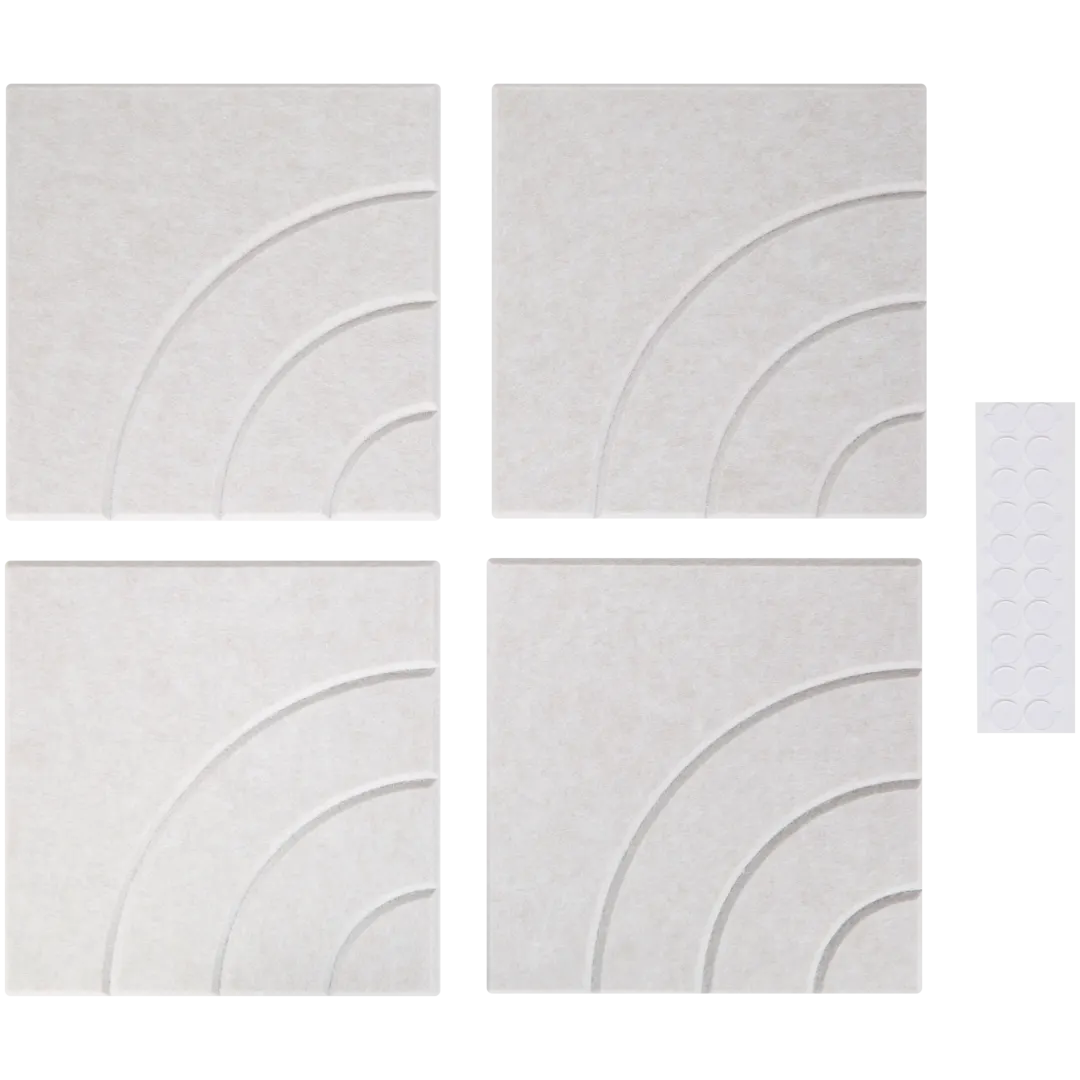 Wandpaneel van vilt 30 x 30 cm | 4 stuks | diverse varianten