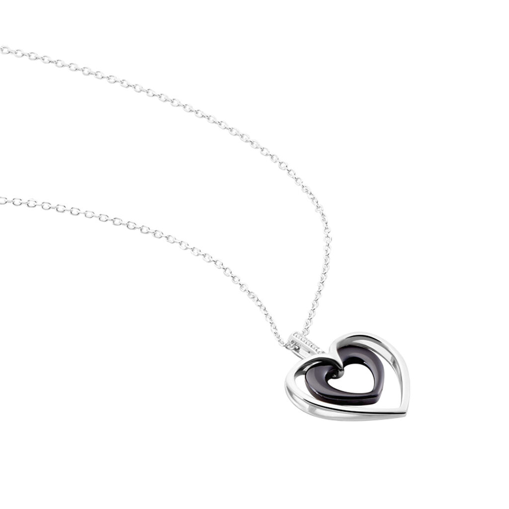 Collier Ceramik Design Argent Blanc Céramique Et Oxyde De Zirconium