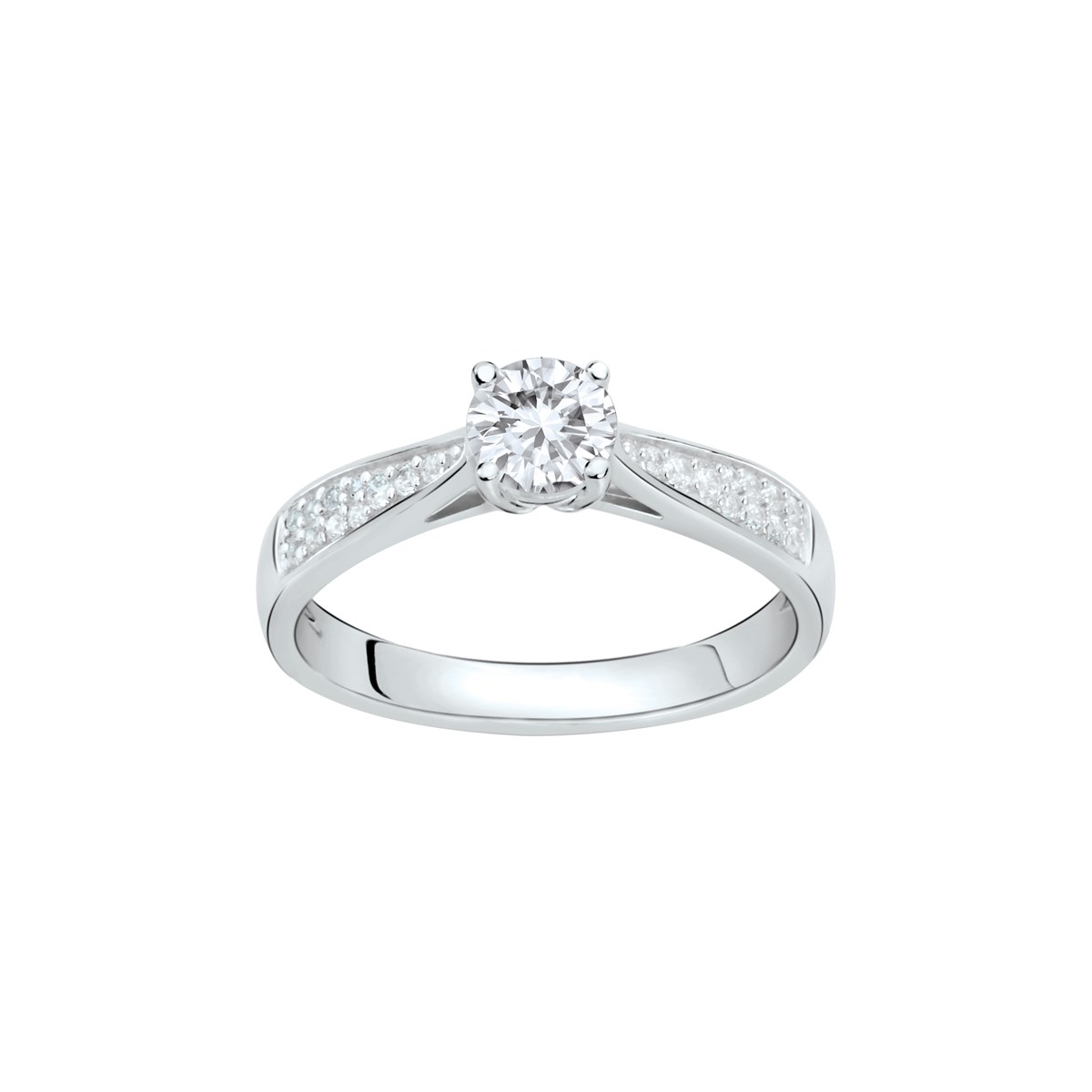 Bague de fiançailles en Argent avec oxyde de zirconium blanc