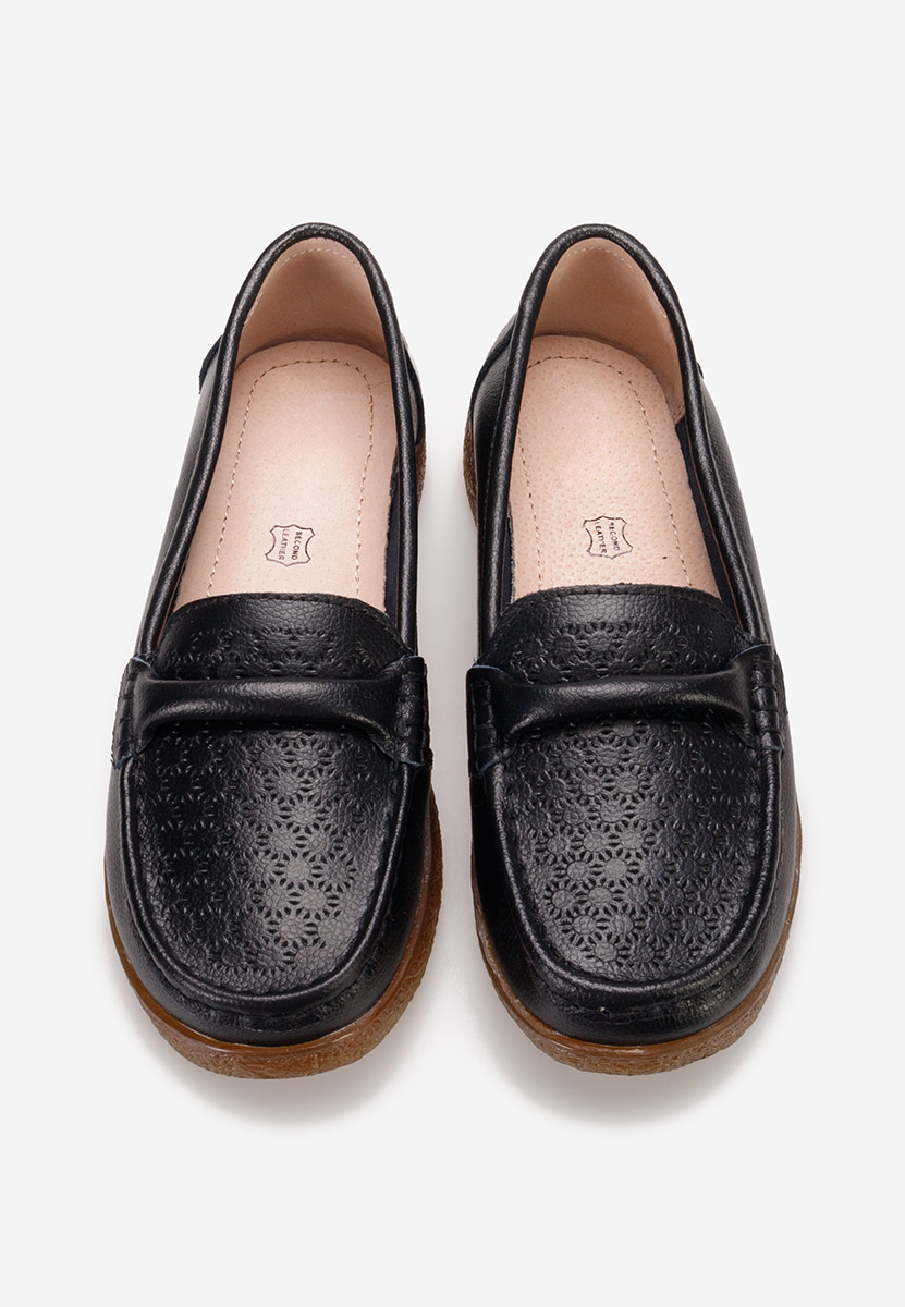 Mocassins en cuir naturel noirs Telisa