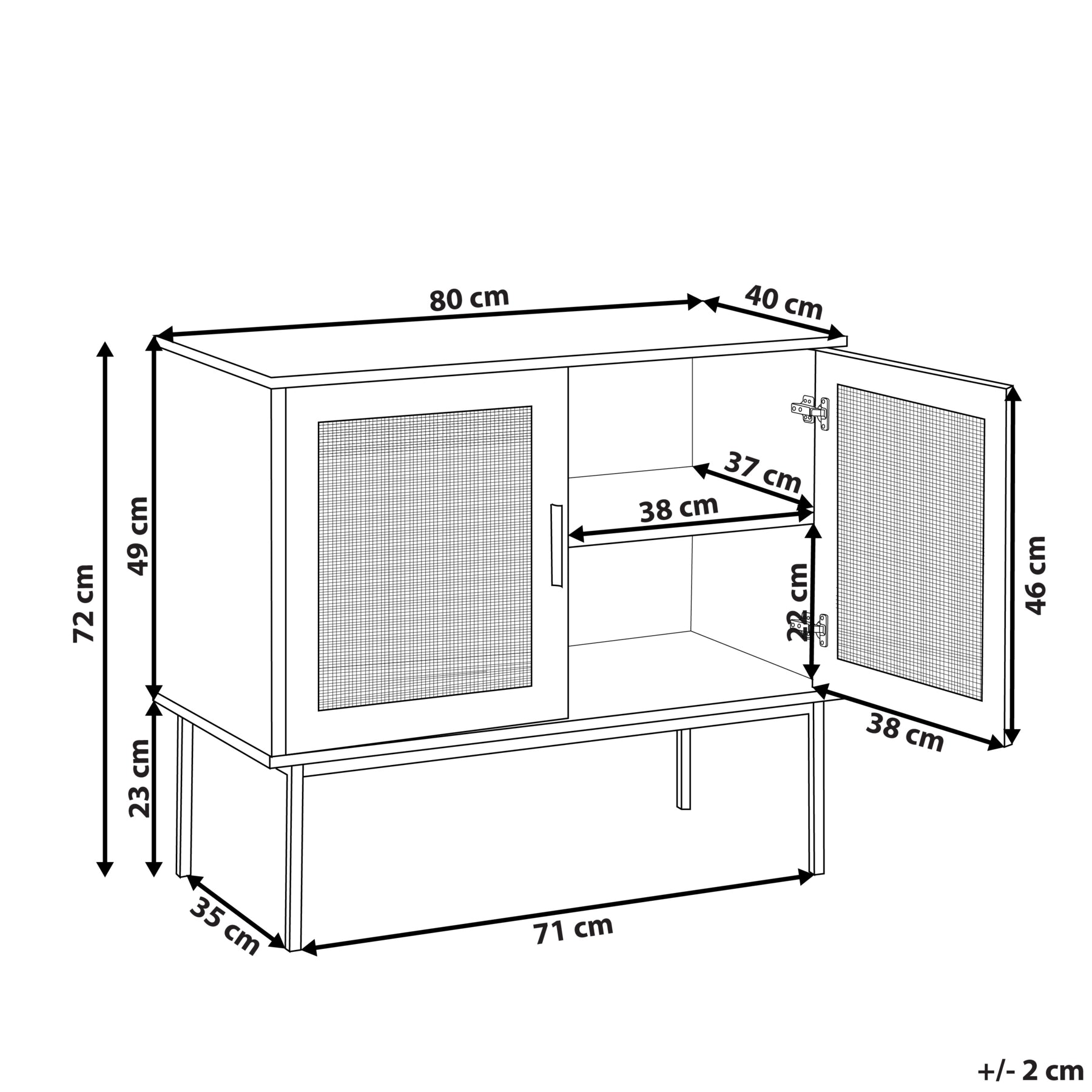 Beliani - PASCO  - Sideboard - Lichte houtkleur - Vezelplaat