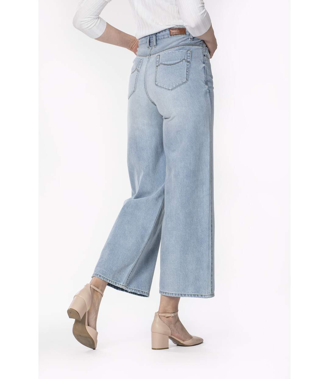 Jeans coupe ample longueur chevilles EDORA BLEU