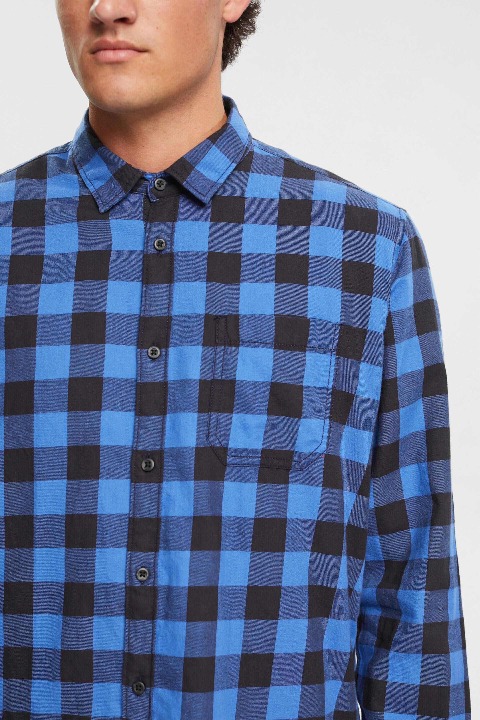 Chemise en flanelle de coton durable à carreaux vichy