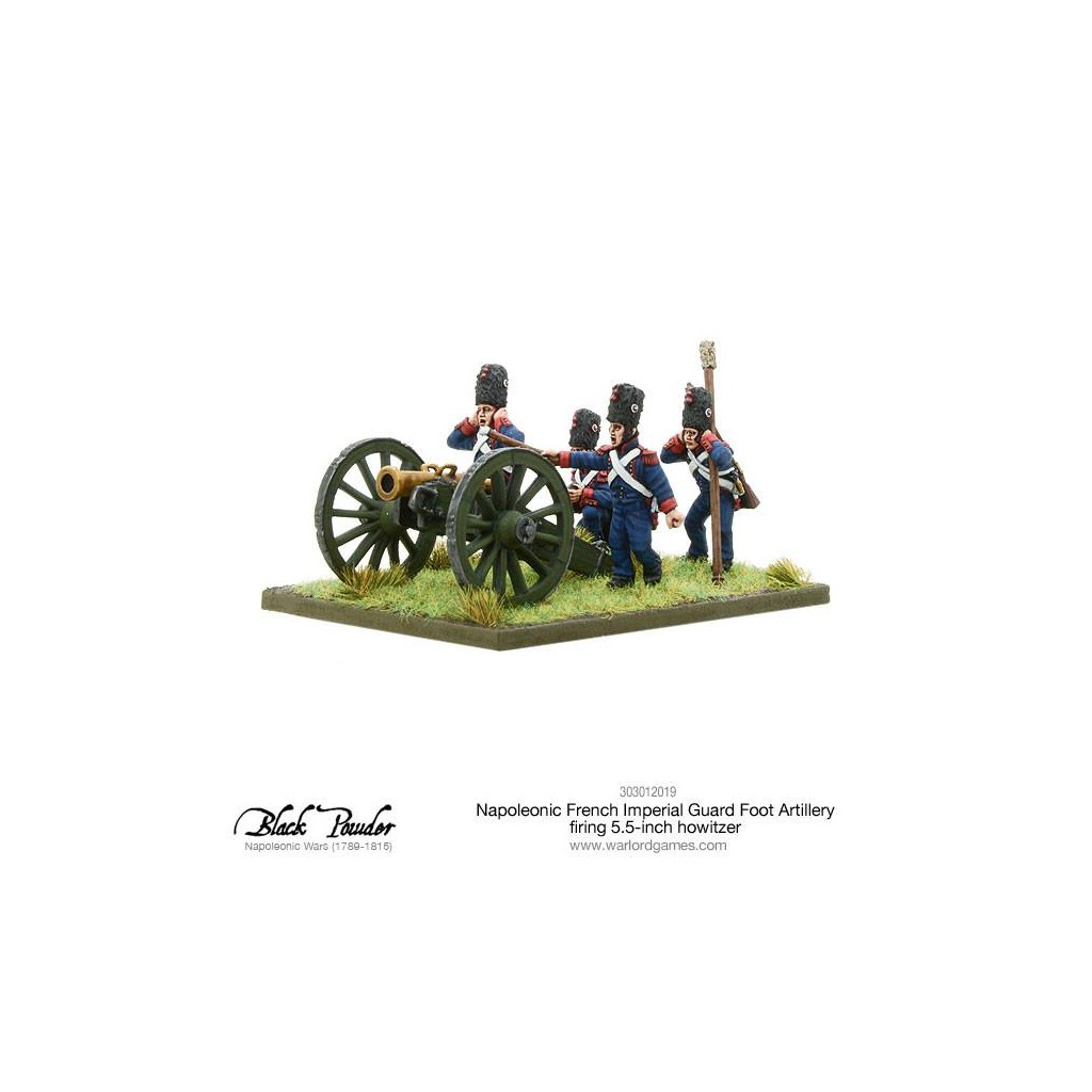 Napoleonic French Imperial Guard Foot Artillery firing howtizer