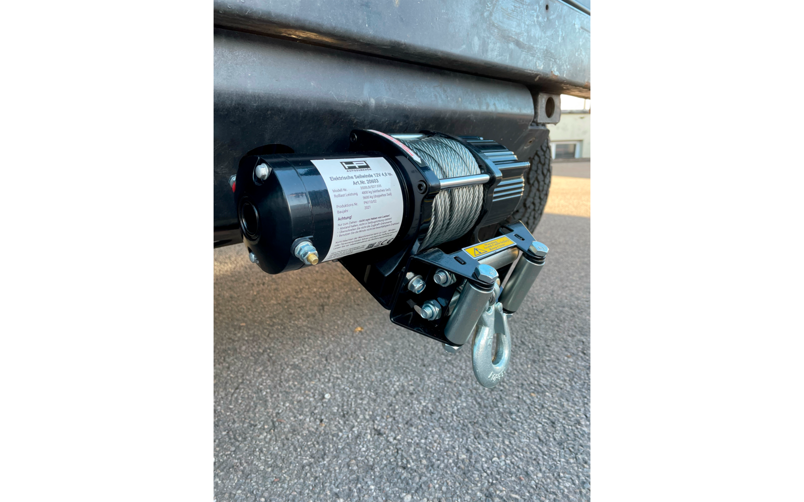 HP Autozubehör Motor-Seilwinde Profi Zugleistung 4800 kg
