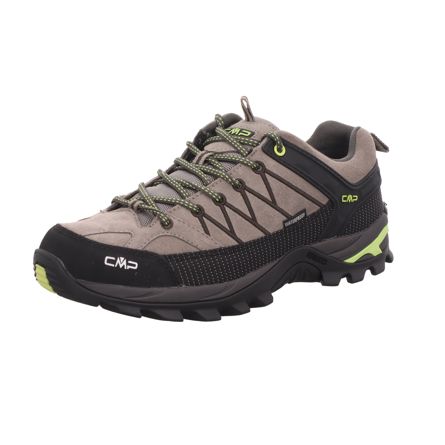 CMP Herren-Outdoor-Leichtwanderschuh RIGEL LOW TREKKING SHOES WP Braun-Schwarz-Gelb