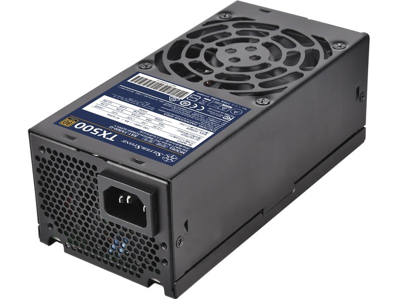 SilverStone Netzteil TX500 Gold 500 W TFX-Netzteil mit geräuscharmen 80-mm-HYB-Lüfter
