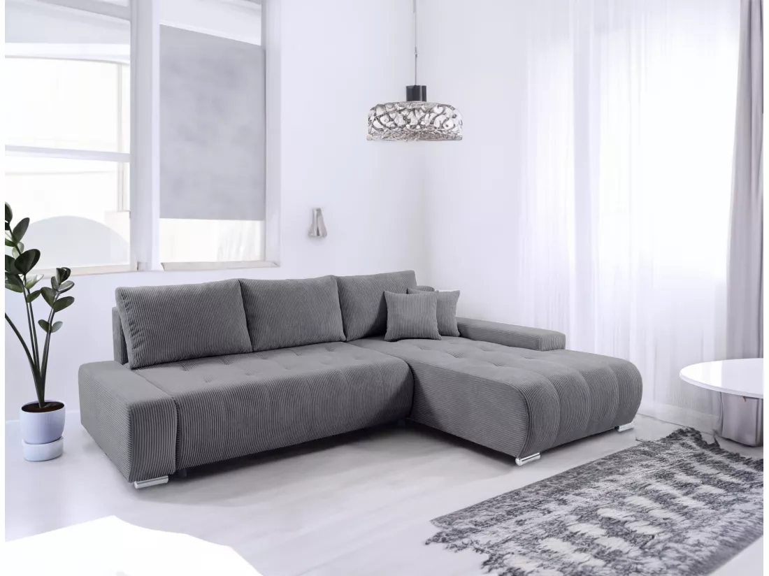 CANAPÉ D'ANGLE avec coffre de rangement Tragel L, gris foncé