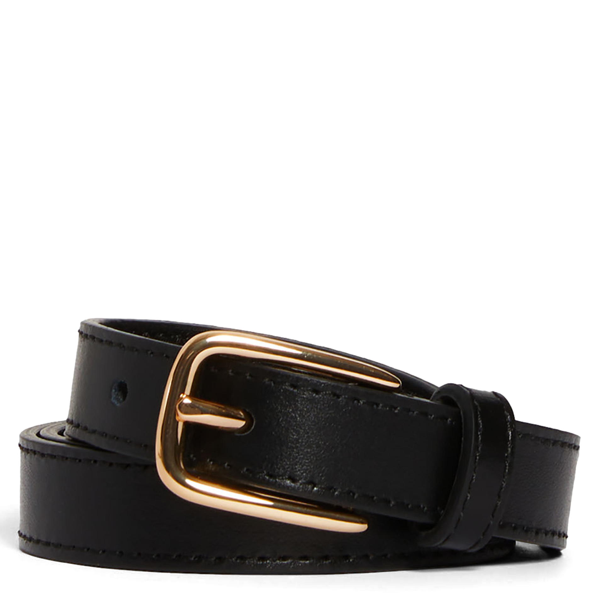 Ceinture boucle en cuir | Noir