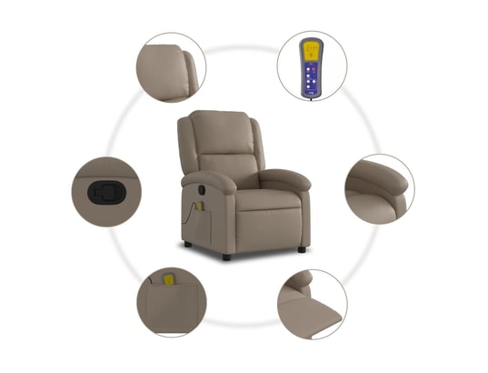 VIDAXL - Fauteuil Relaxation Fauteuil inclinable de massage - brun