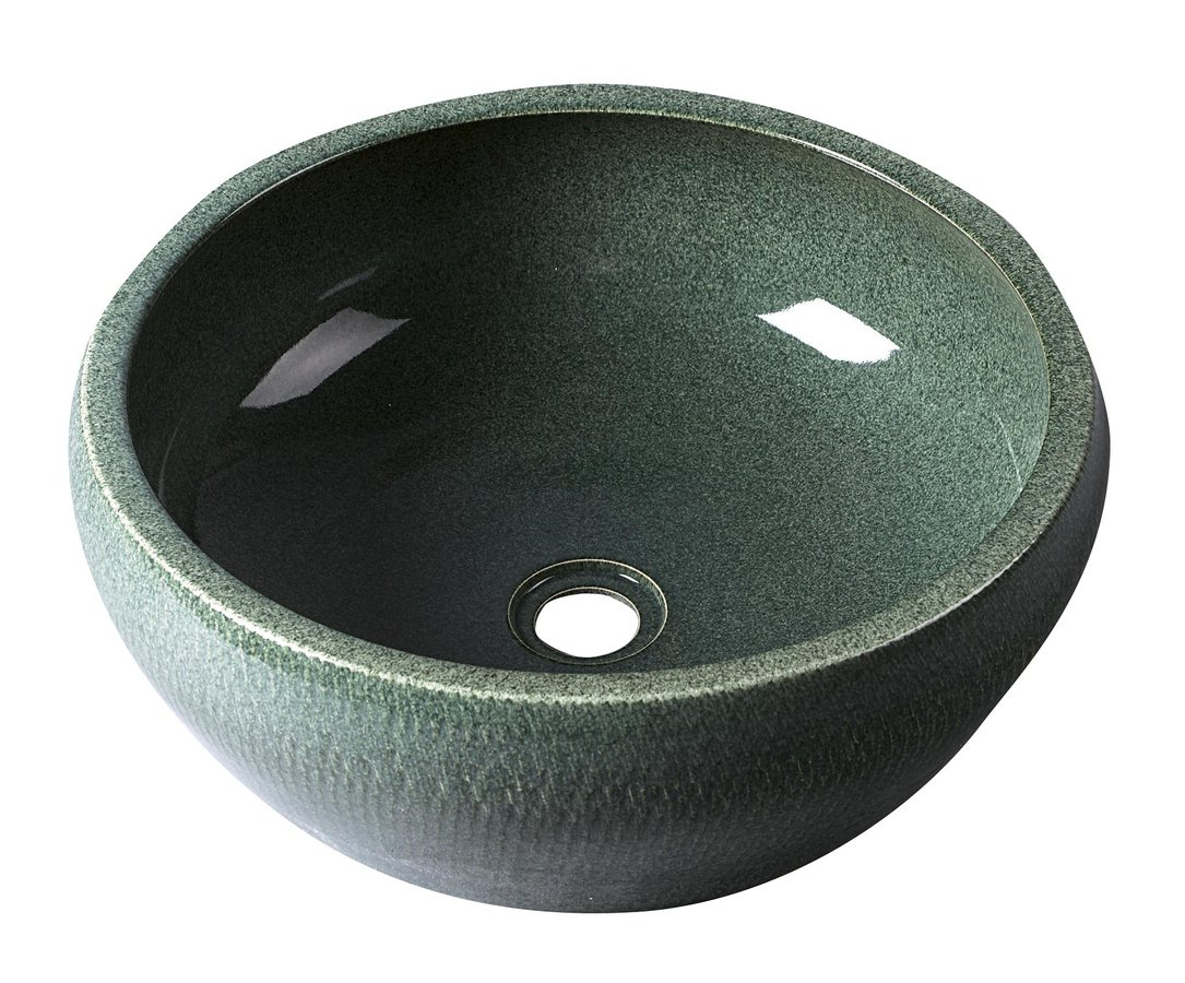 Sapho Priori keramische decoratie waskom 42cm donker groen