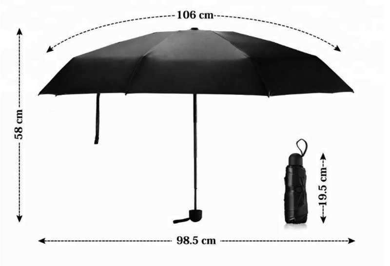 Regenschirm 'Nano' schwarz