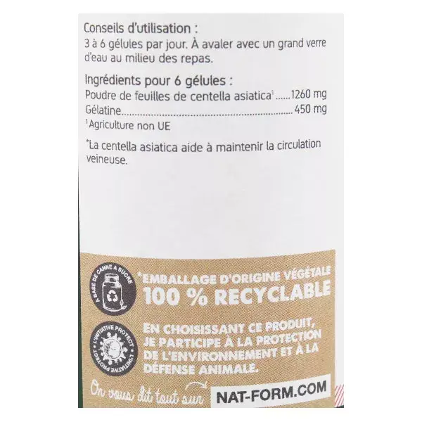 Nat & Form Original Centella Asiática 200 cápsulas