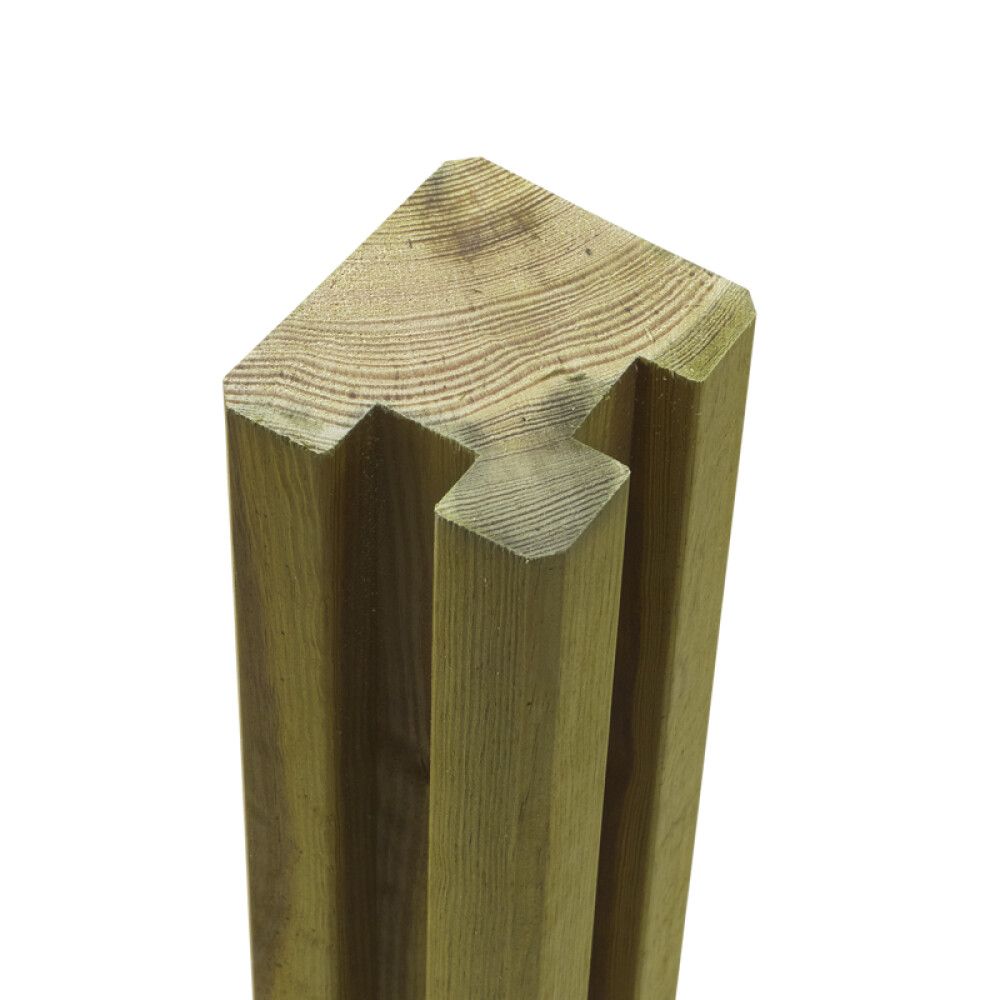 PROFILSTOLPE PLUS KRYSSKÅRET M/2 SPOR HJØRNE PEFC 90X90X1880MM