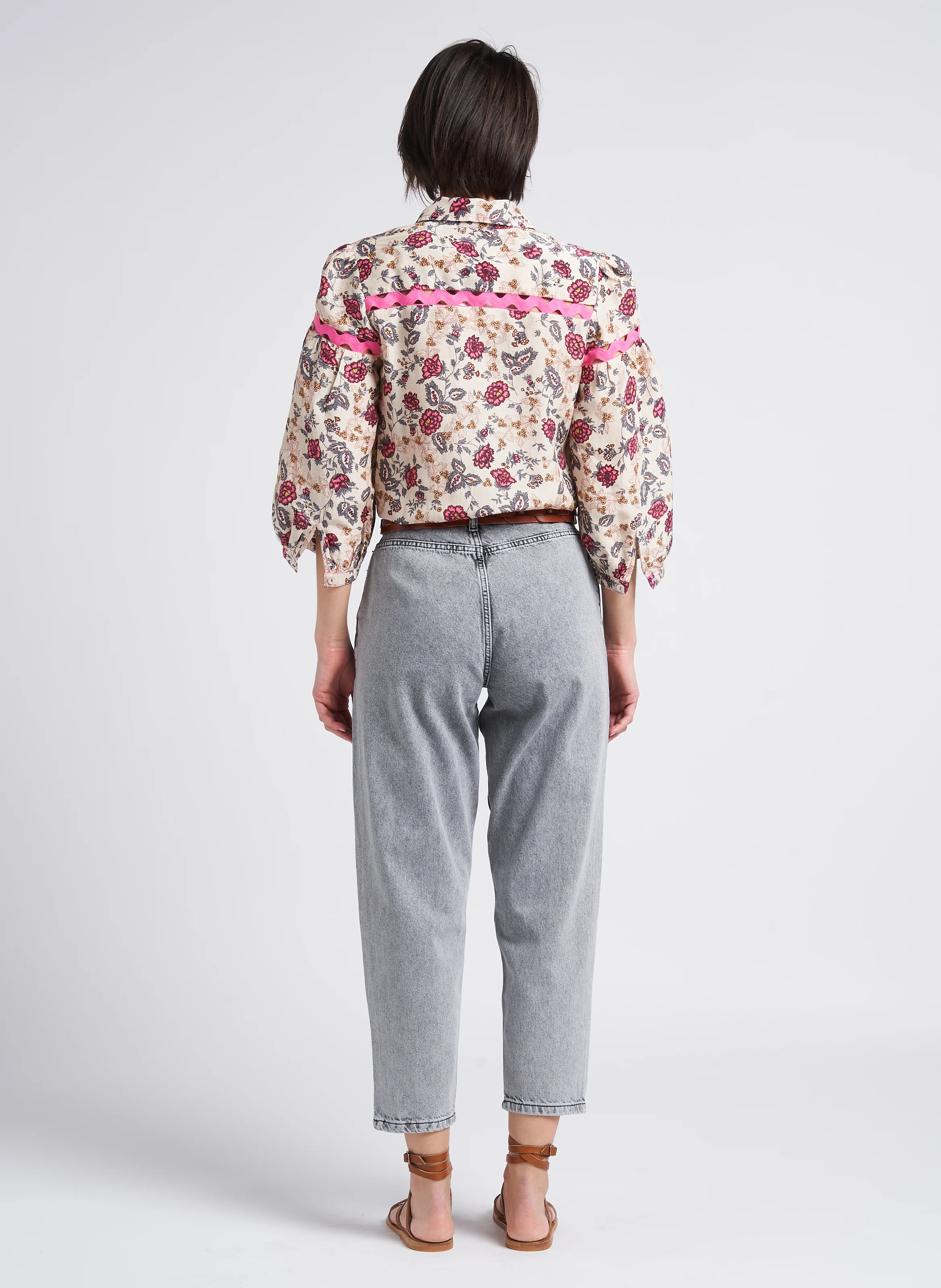 Jean baggy en coton délavé | Argent