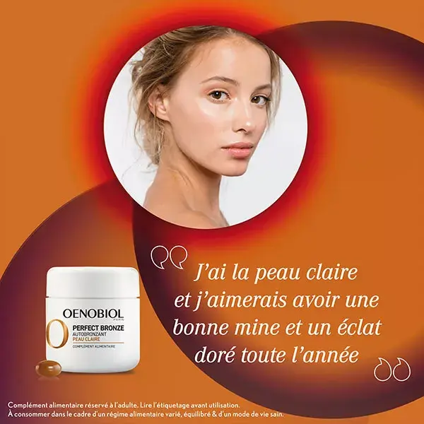 Oenobiol Perfect Bronze Autobronzeador para Pele Clara, Pacote com 2 x 30 cápsulas