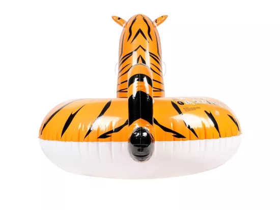 Bouée Gonflable XXL Chevauchable, Piscine & Plage, Flotteur Deluxe - Tigre - 150x105x100cm