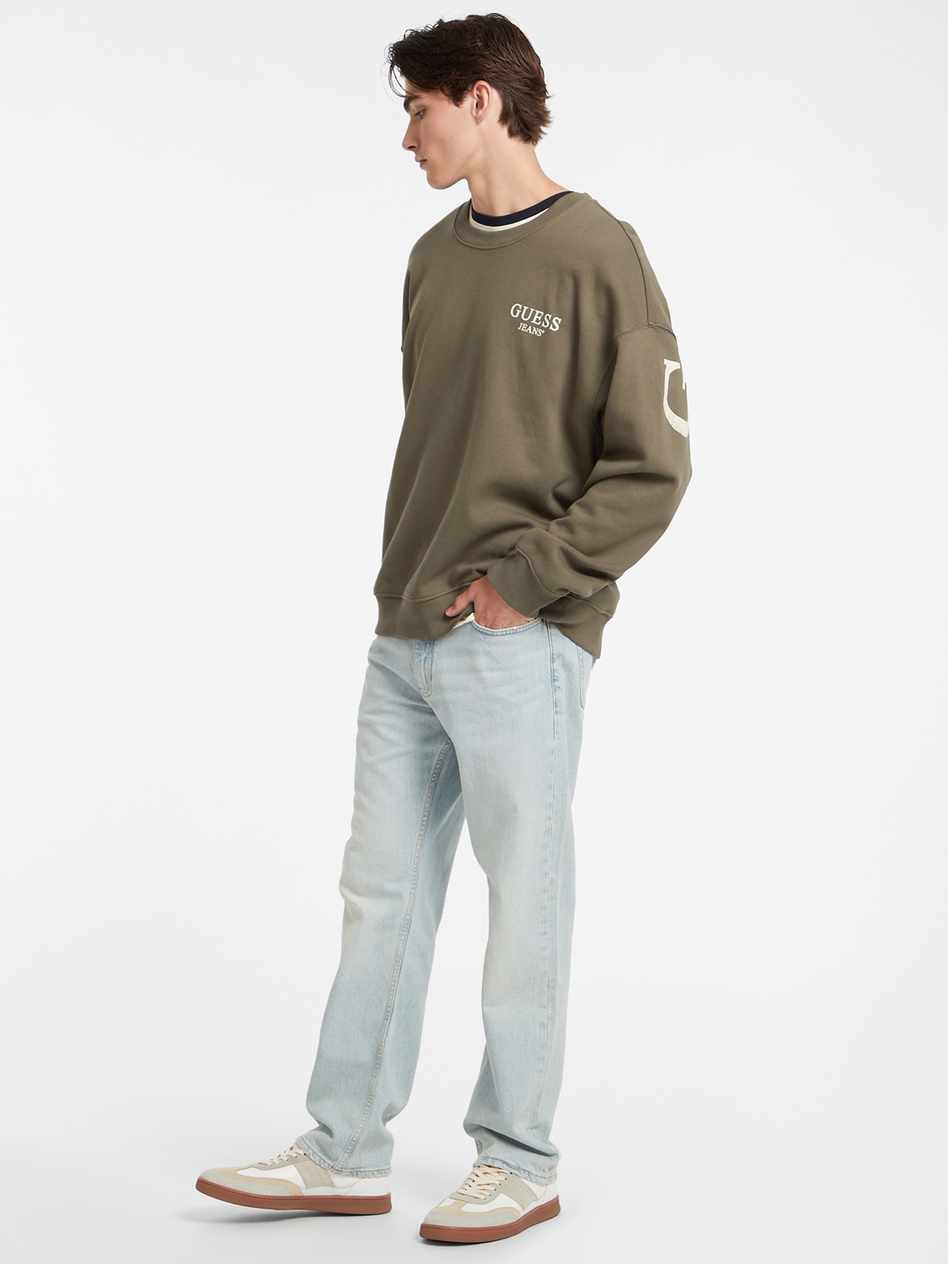 Moletom gola redonda com logo macro