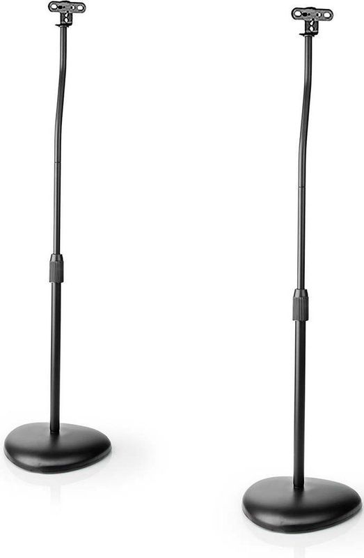 Universele Speaker Vloerstandaard - Verstelbaar - Zwart - 2 Stuks