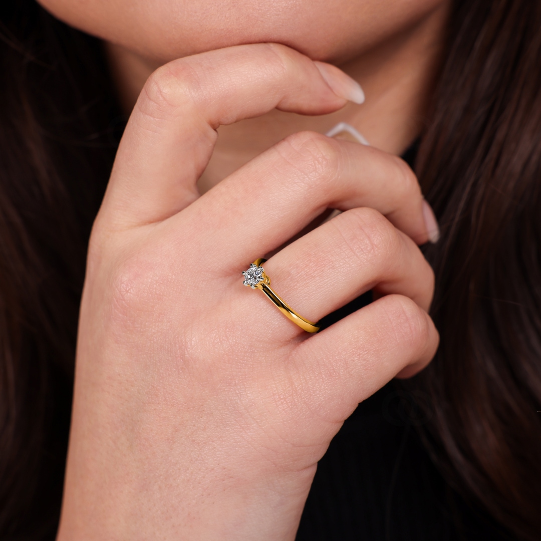 0.25ct Diamant Solitärring 750/18 K Gelbgold