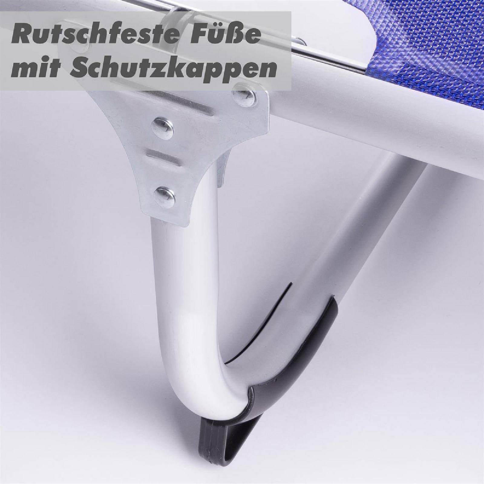 VCM Sonnenliege Sonnendach Blau 187x58x30 cm Alu Campingliege klappbar
