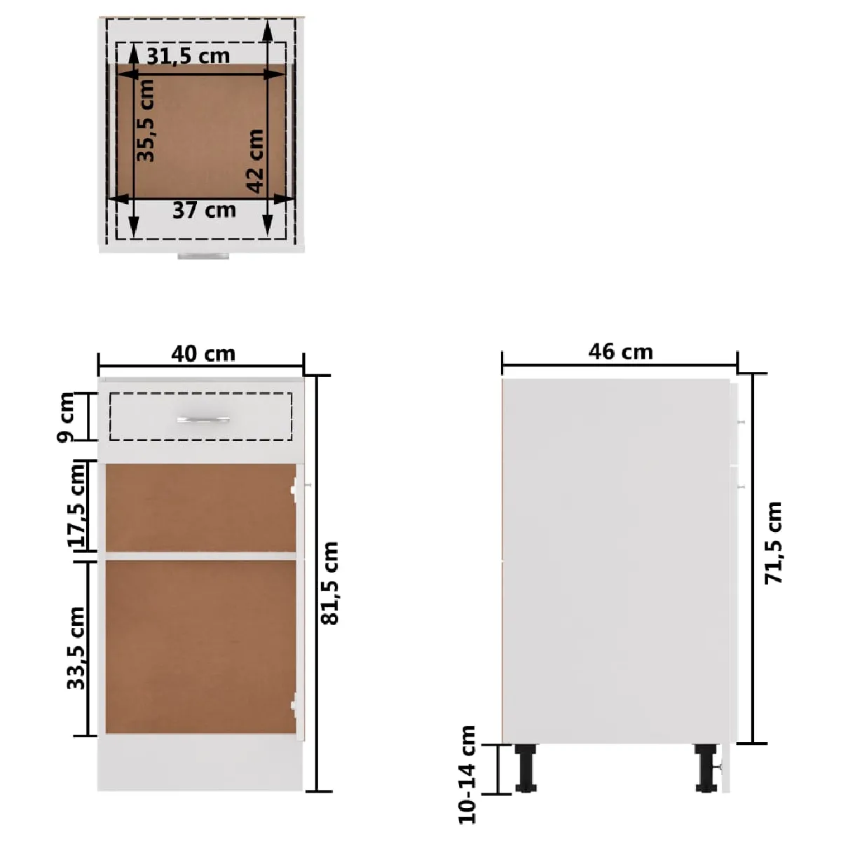 vidaXL Armoire de Plancher Blanc