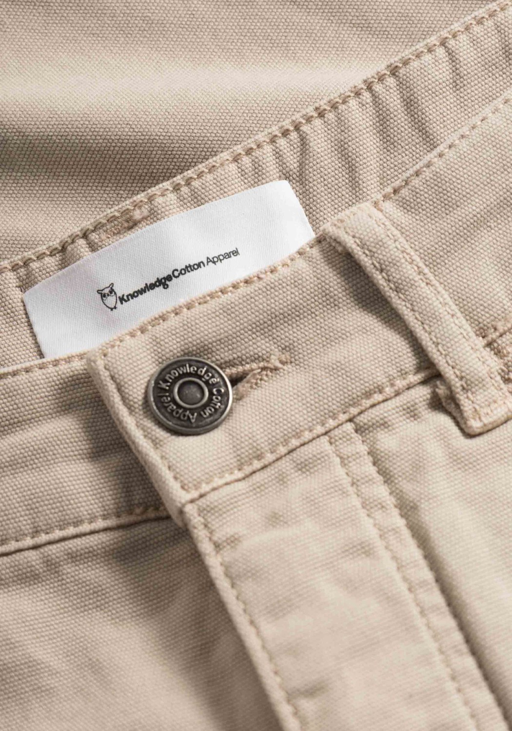 Knowledge Cotton Apparel Twill-Shorts Loose Canvas Light Feather Gray