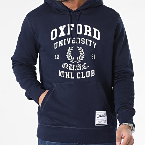 Sweat Capuche Oxford Bleu Marine Blanc